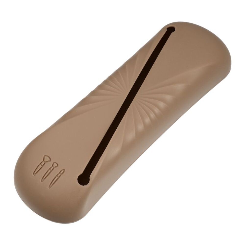 1 Pcs Silicone Portable Waterproof Travel Makeup Organizer Bag Brown